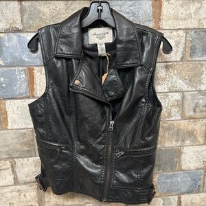 SOLD: American Rag Black Leather Vest